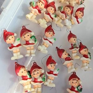 Vintage elf  Christmas tree ornaments.